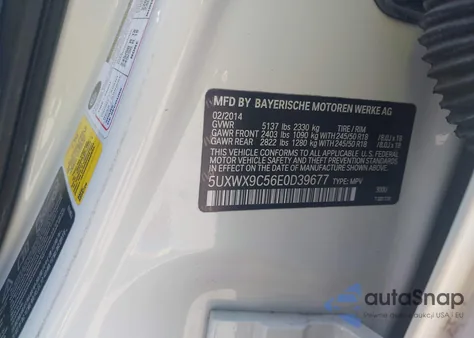2014 BMW X3 xDrive28I from USA, damaged, VIN 5UXWX9C56E0D39677